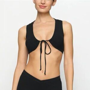 Skims Soft Lounge Tie Front Super Crop Top NWT‎ Size 4X Plus Summer